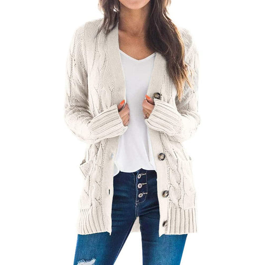 Wool Blend Single-Breasted Long Sleeve Coat