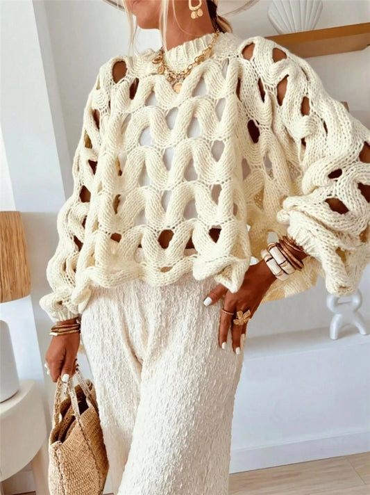 Hollow Knit Loose Beach Sweater