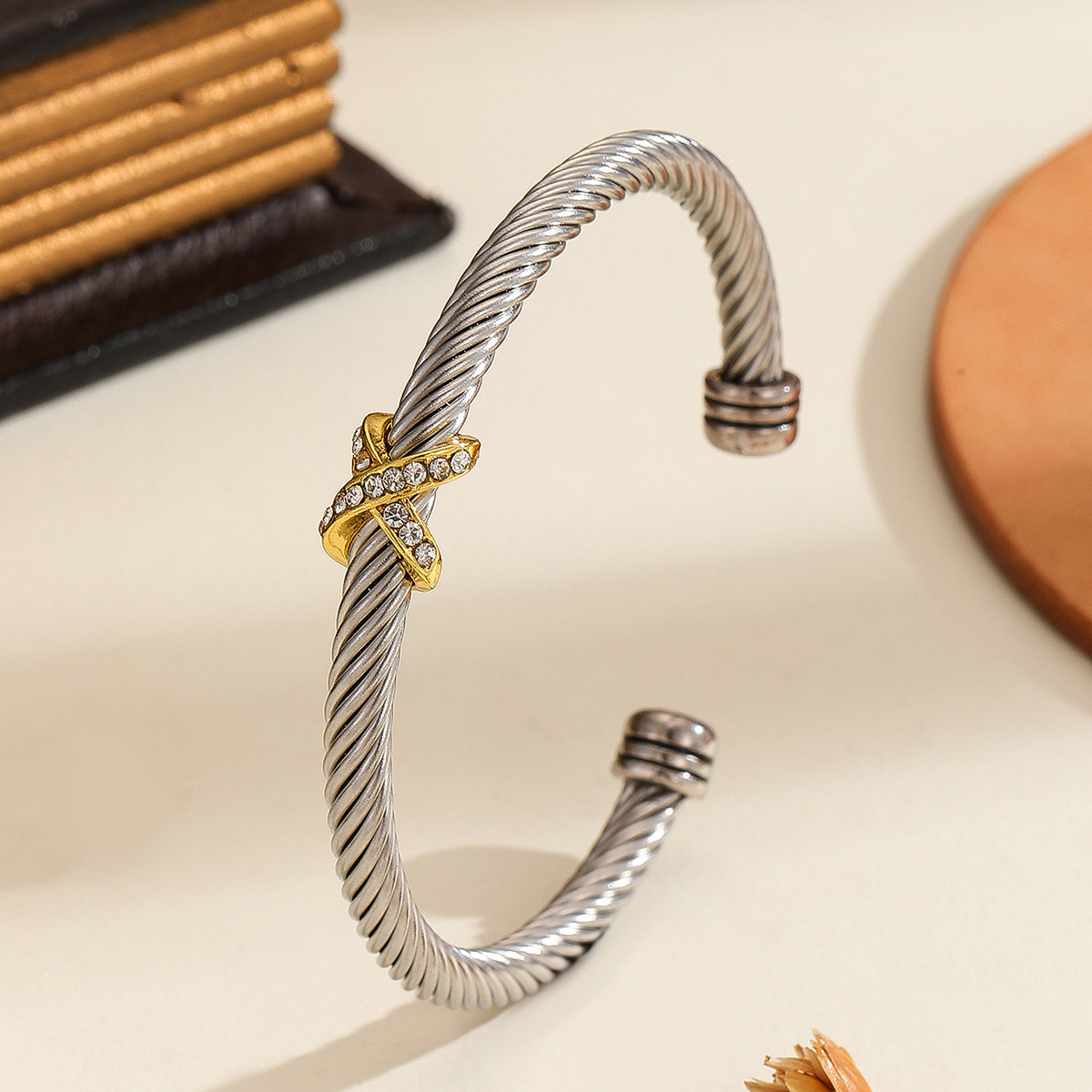 Cross Accent Cable Bracelet