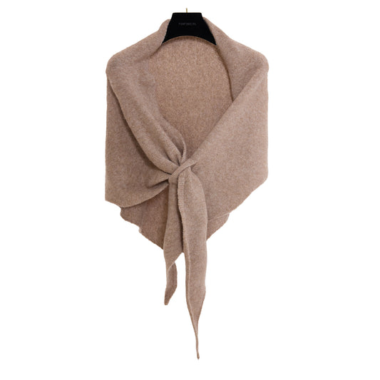 Winter Solid Knit Triangle Shawl
