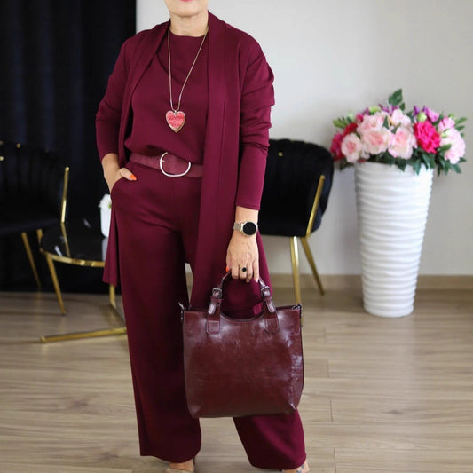 Belted Long Sleeve Top & Pants Set