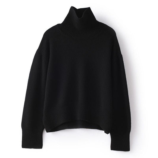 Minimalist Thick Wool Turtleneck Sweater