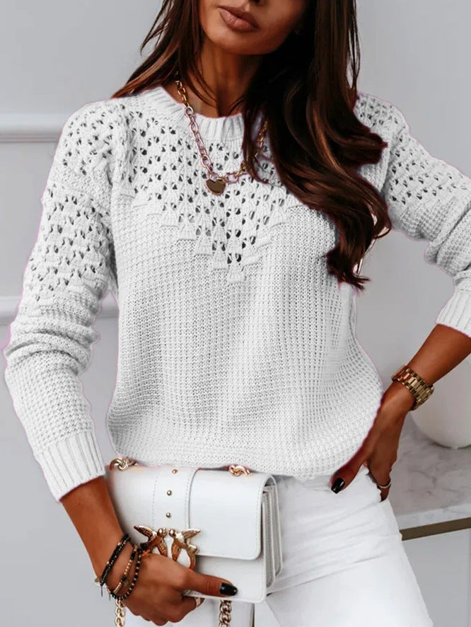 Chic Hollow Pattern Knit Top