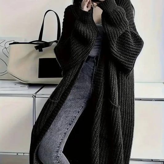 Long-Sleeved Knit Sweater Cardigan