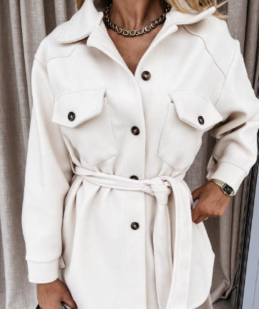 Belted Pocket Button Jacket