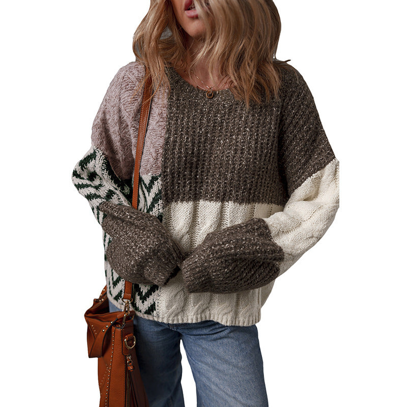 PatchworkKnit Cozy Winter Sweater