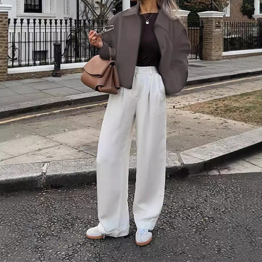 Casual Lapel Button-Up Short Coat