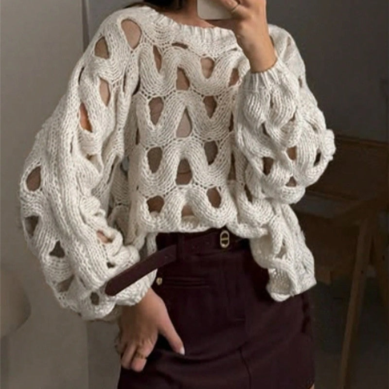 Hollow Knit Loose Beach Sweater