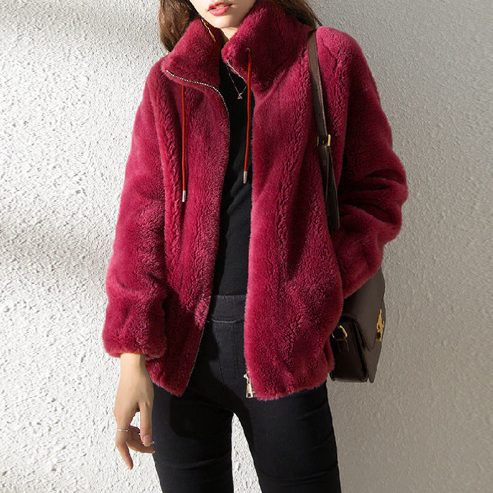 Soft Plush Zipper Fleece Jacket