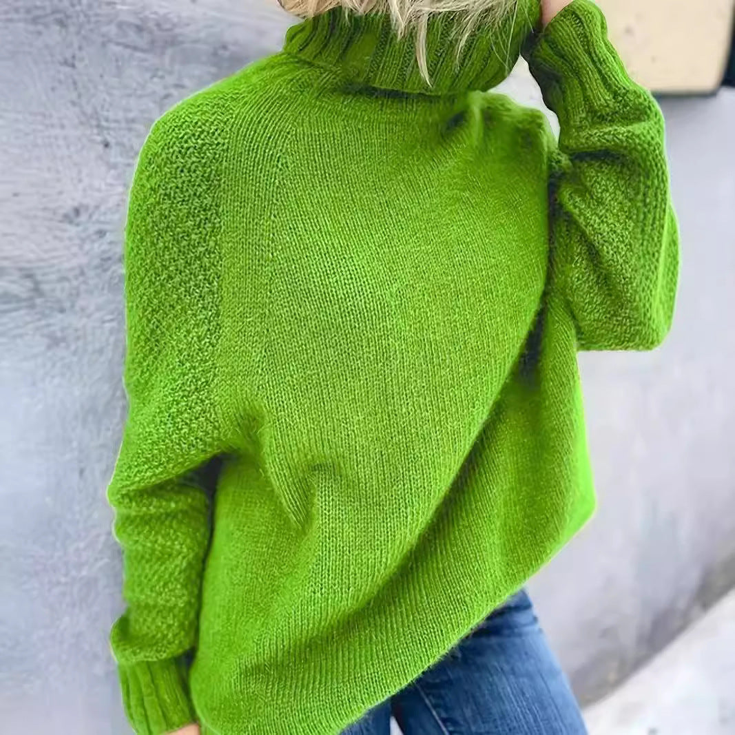 Cozy High-Neck Loose Knit Sweater
