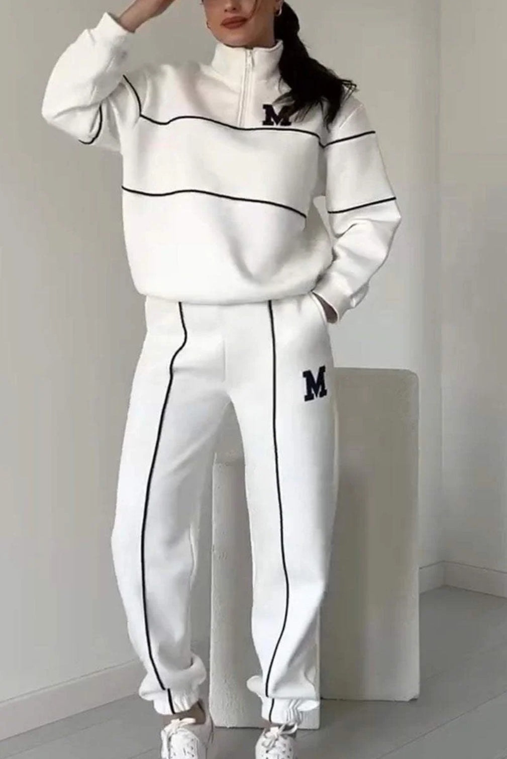 Casual Two-Piece Pullover Sweatshirt & Jogger Set