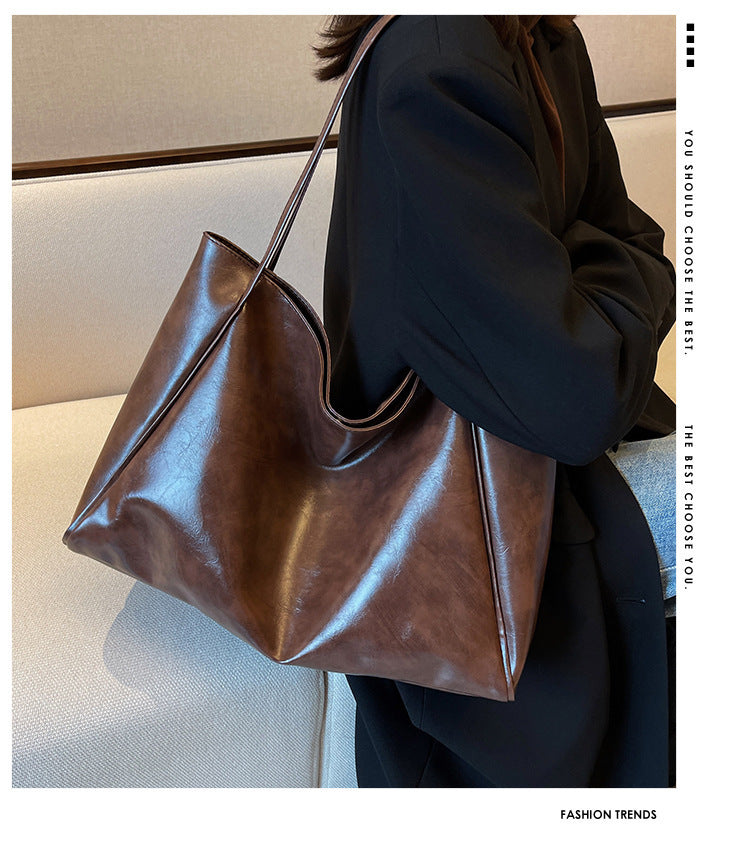Vintage Large Capacity Leather Tote Bag
