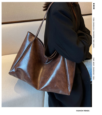 Vintage Large Capacity Leather Tote Bag