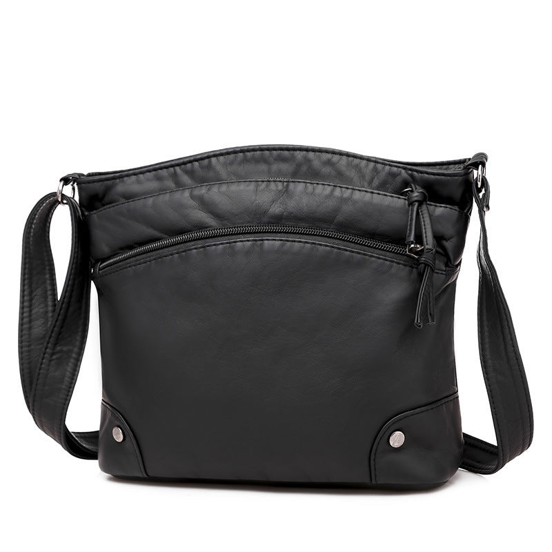 Retro Washed Leather Shoulder Bag