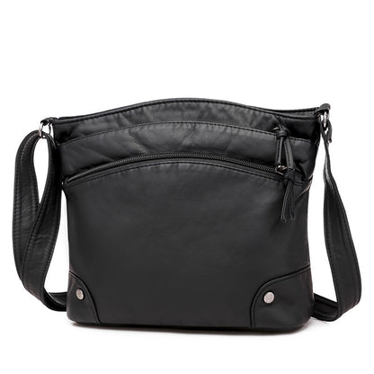 Retro Washed Leather Shoulder Bag
