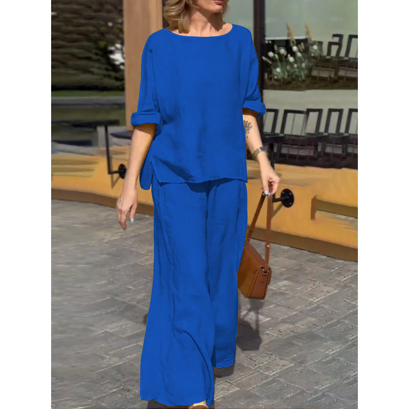 Cotton Linen Loose Casual Two-Piece Suit