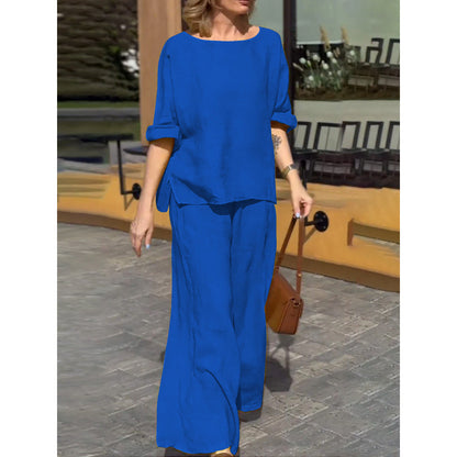 Cotton Linen Loose Casual Two-Piece Suit
