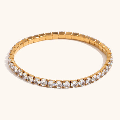 Stainless Steel Zircon Stretch Bracelet