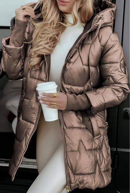 Golden Luxe Puffer Coat