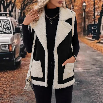 Shearling-Style Sleeveless Vest