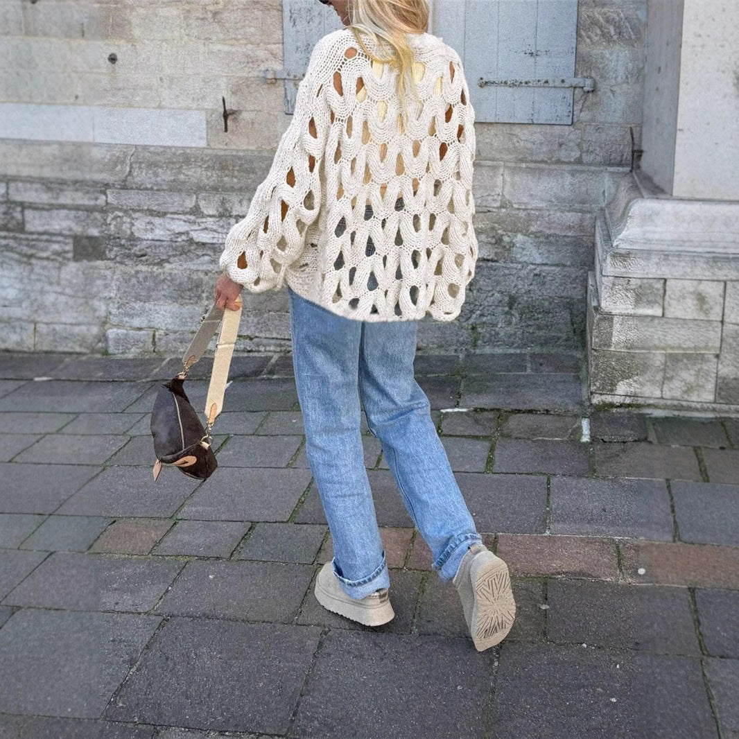 Hollow Knit Loose Beach Sweater