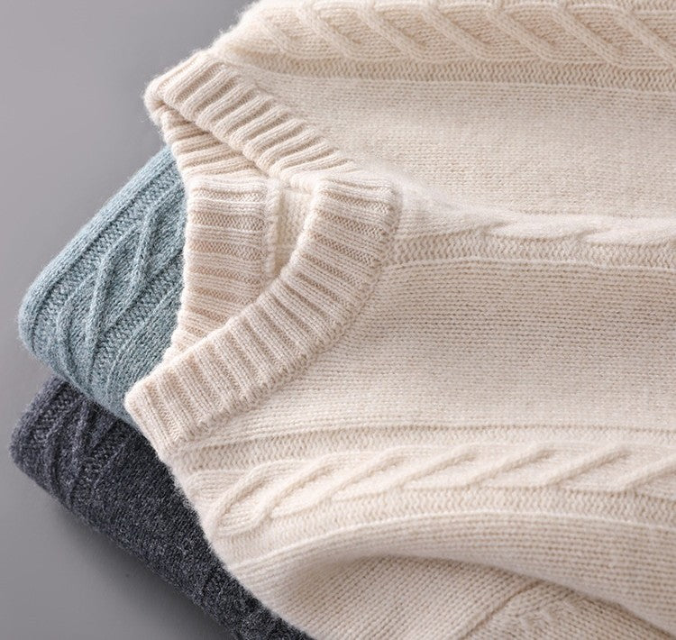 Moda Elite | Sweter z czystej wełny z okrągłym dekoltem