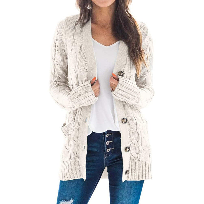 Wool Blend Single-Breasted Long Sleeve Coat