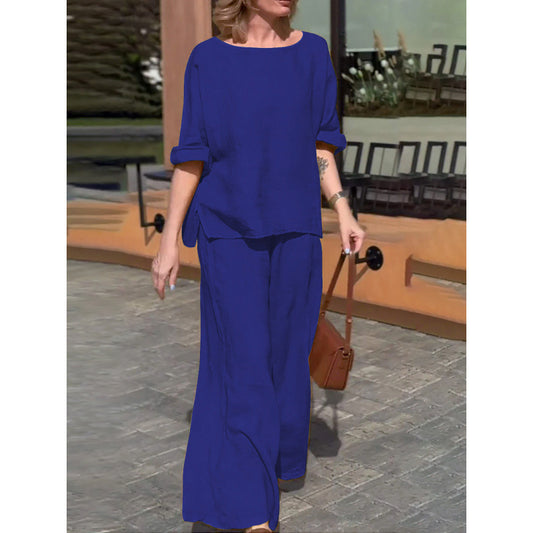 Cotton Linen Loose Casual Two-Piece Suit