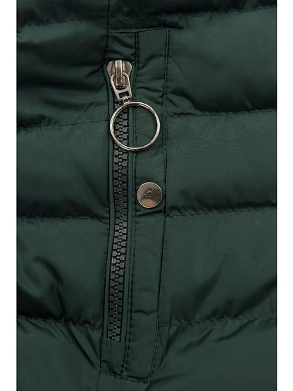 Plush Hooded Mid-Length Puffer Coat