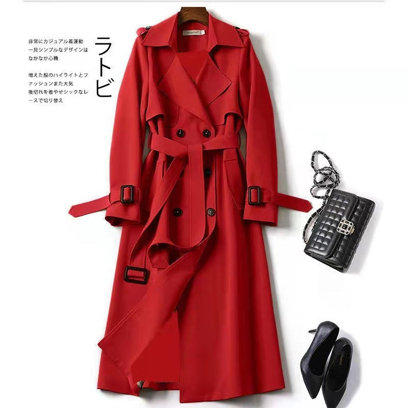 Double-Breasted Belted Trench Coat