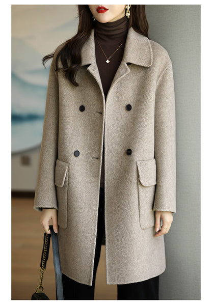 Elegant Mid-Length Woolen Coat