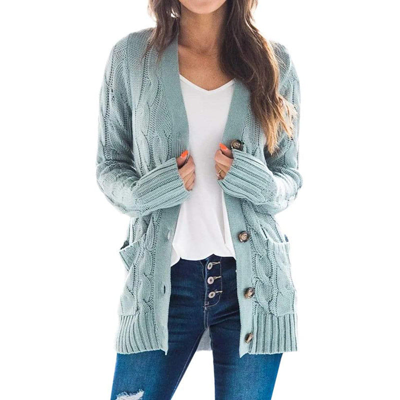 Wool Blend Single-Breasted Long Sleeve Coat