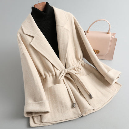 Double-Sided Wool Short Overcoat