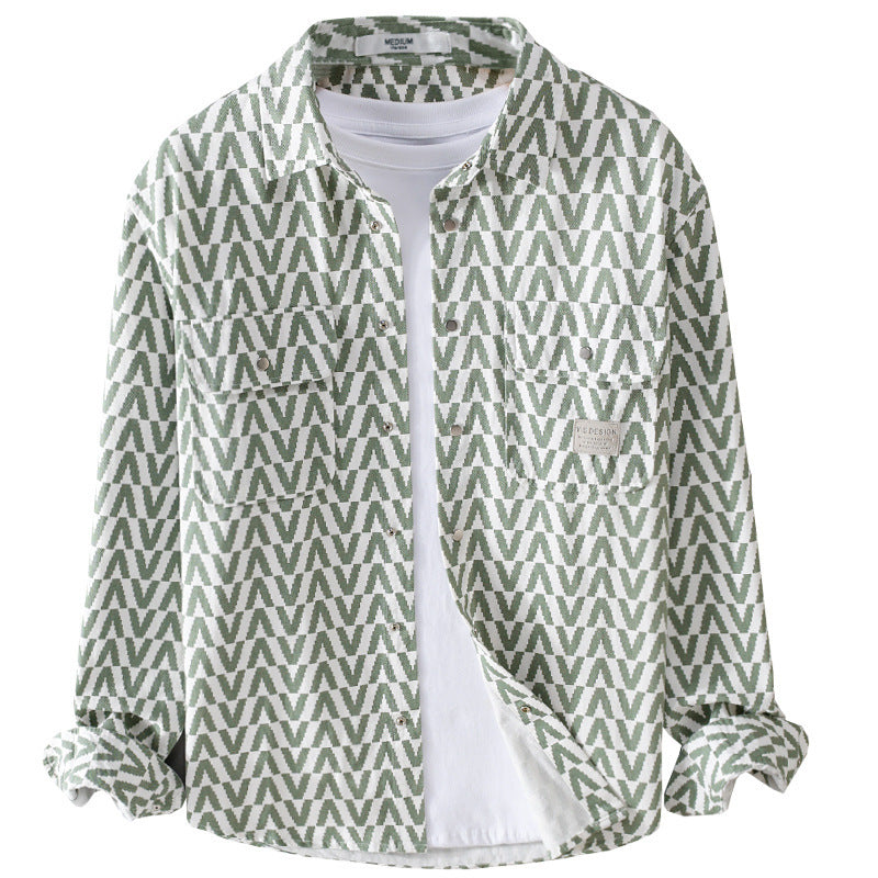 Moda Elite | Koszula rekreacyjna z nadrukiem i długim rękawem