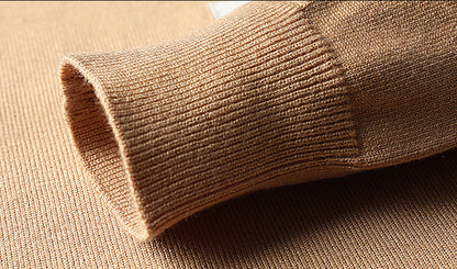 Sweter dzianinowy z okrągłym dekoltem, swobodny