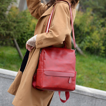 Minimalist Anti-Theft PU Travel Backpack