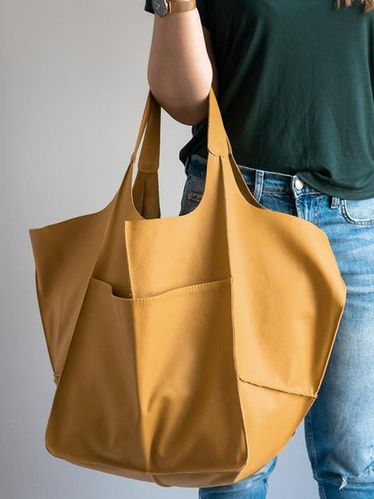 Vintage Large Capacity PU Leather Tote Bag