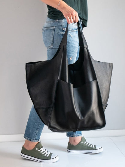 Vintage Large Capacity PU Leather Tote Bag