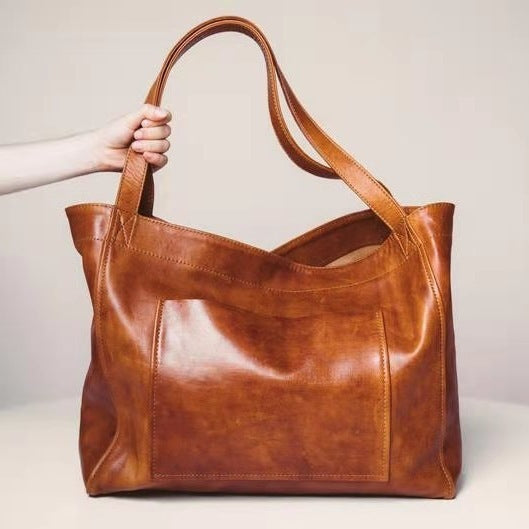 Vintage Large Capacity PU Leather Tote Bag