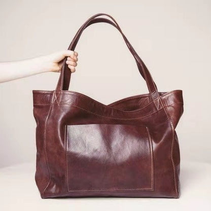 Vintage Large Capacity PU Leather Tote Bag