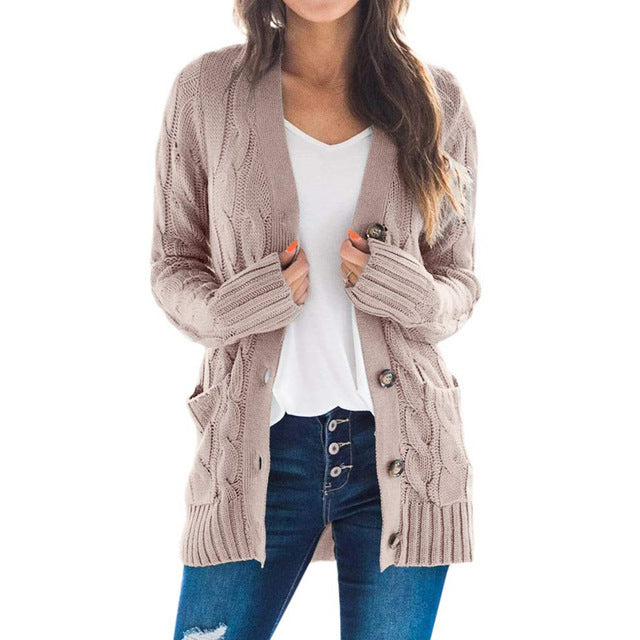 Wool Blend Single-Breasted Long Sleeve Coat