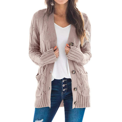 Wool Blend Single-Breasted Long Sleeve Coat