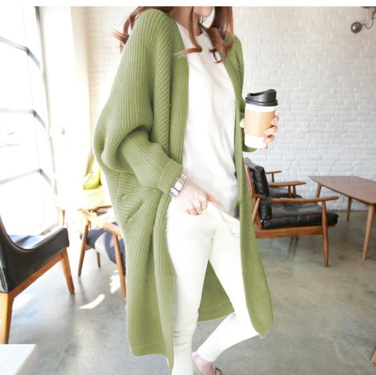 Cozy Mid-Length Knit Cardigan Sweater