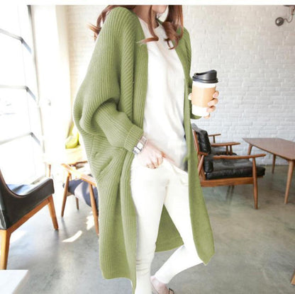 Cozy Mid-Length Knit Cardigan Sweater