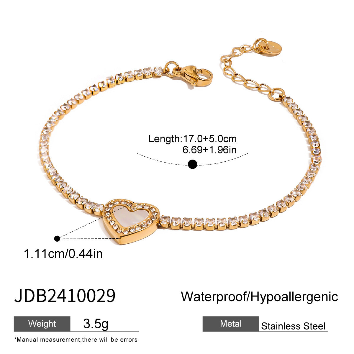 Crystal Heart Accent Bracelet
