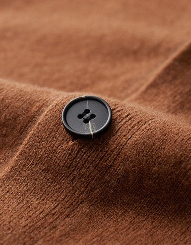 Moda Elite | Kardigan z czystej wełny z dekoltem w serek