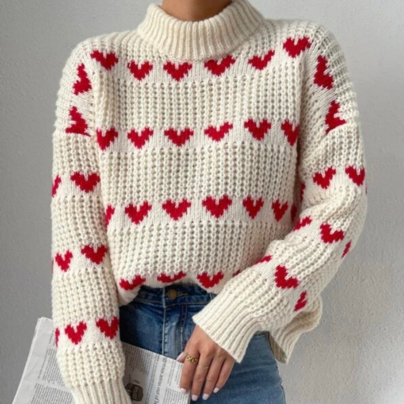 Chunky Heart Knit Sweater