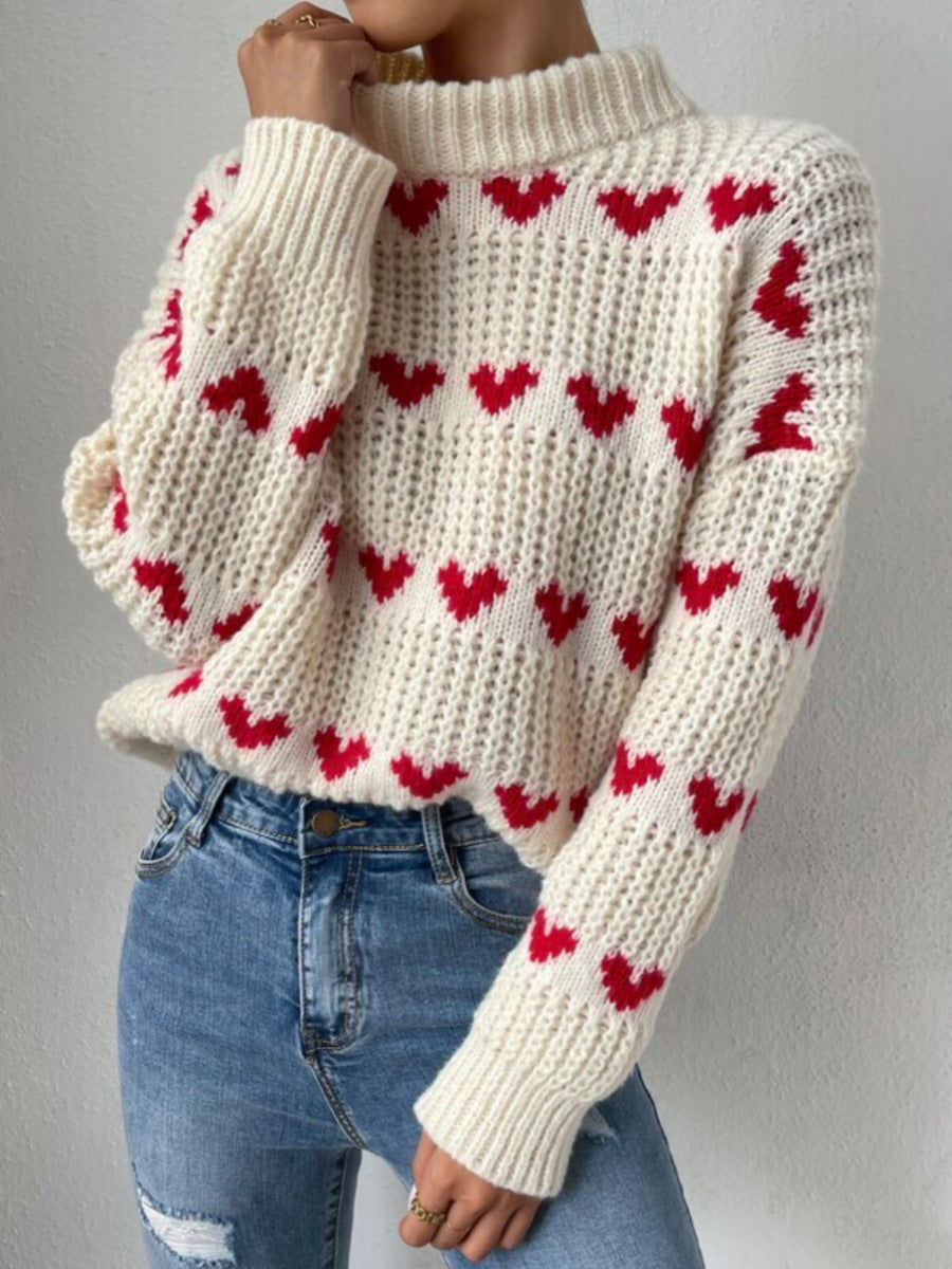 Chunky Heart Knit Sweater