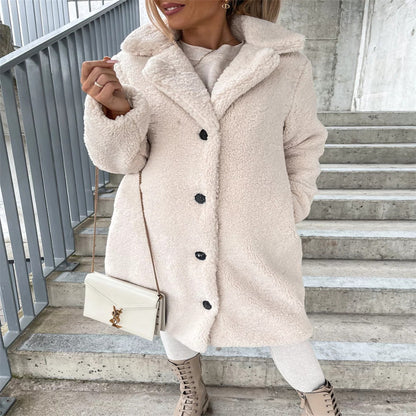 Oversized Lapel Lamb Wool Winter Coat