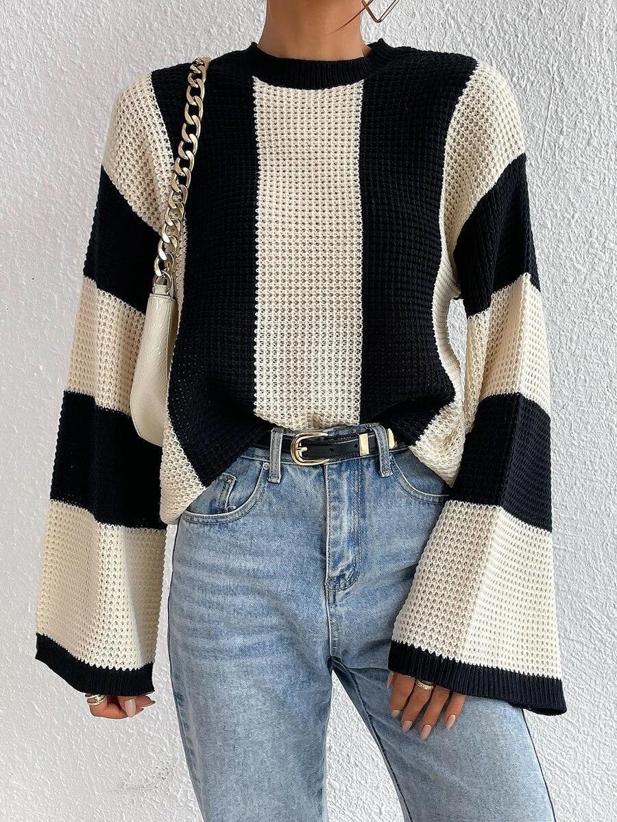 Oversized Striped Knit Sweater